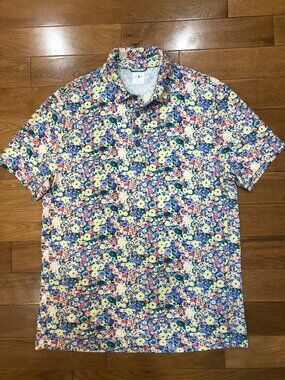 J Crew Men's Classic Fit Performance Polo Shirt with Coolmax UPF50+ Size L